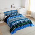thumbnail image 3 of Feelyou Teens Mandala Aztec Queen Comforter Set, Hippie Western Fashion Bedding Sets, Retro Triangle Abstract Reversible Bedding Comforter Set, Ultra Soft Bedroom Decor, 3 Pieces, 3 of 8