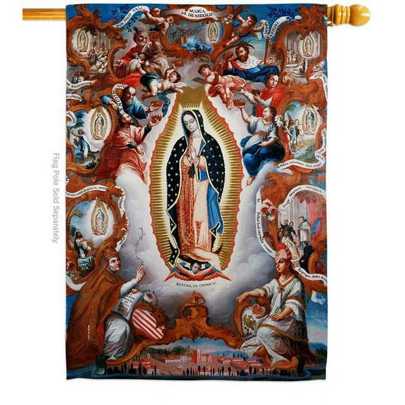 Ornament Collection H192511-BO Virgin of Guadalupe Religious Faith Double-Sided Garden Decorative House Flag, Multi Color