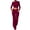 Wine, variant on Women's Yoga Lounge Sets Long Sleeve Crewneck Crop Tops and Flare Pants Tracksuit Slim Two Piece Outfits