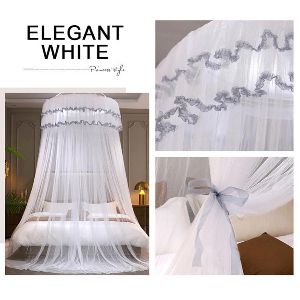 Actoyo Princess Bed Canopy for Single to King Size Beds, Lace Dome Ceiling Tent Mosquito Net Play Tent for Bedroom Decoration