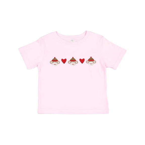 Inktastic Sock Monkey Heart Border Boys or Girls Toddler T-Shirt