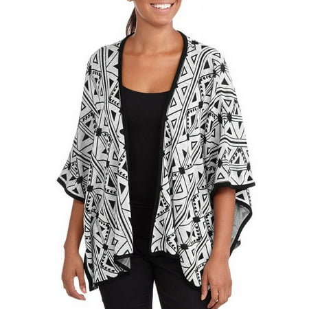 Derek Heart Juniors Striped Arrow Jacquard Poncho