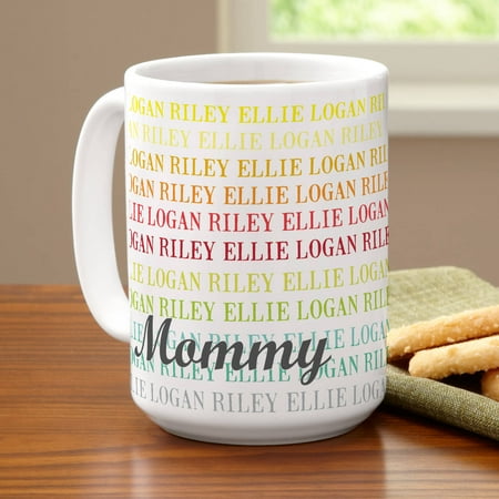 Name Coffee - Personalized Colorful Family Names Coffee Mug, 15 oz