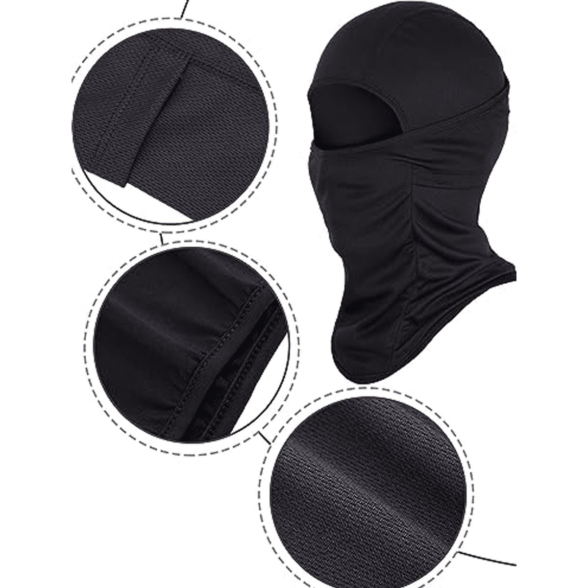 3 Pieces Ski Mask Balaclava Full Face Mask for Men Women Windproof Balaclava Sun Protection Breathable Face Cover,black