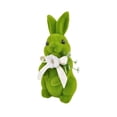 thumbnail image 1 of Jierger 13 Inch Flocked Bunnies Decorations Artificial Moss Bunny Figurine with Fake Flower Ribbon Bow Tie Large Size Furry Flocked Standing Rabbit Statues for Home Kitchen Table Decor, 1 of 8