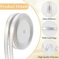 thumbnail image 5 of Gold Edged Polyester Ribbon White 3/8 inch(10mm) about 24.06 Yards(22m)/Roll, 5 of 9