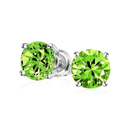 Men Earrings Diamond Screw Backs 1CT Round Cubic Zirconia Brilliant Cut AAA CZ Solitaire Stud Earrings Sterling For Men Silver Screwback 7MM More Colors ()