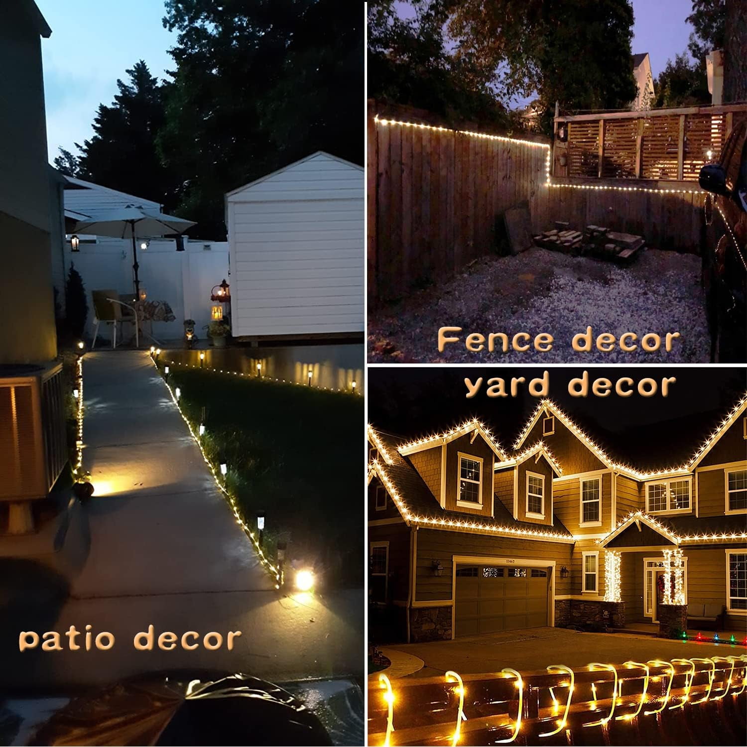 Solar Rope Lights, 2 Pack 39FT 100LED Outdoor Solar String Lights,Solar Christmas Lights Outdoor Waterproof with 8 Modes for Lawn, Garden, Yard, Wedding, Party, Christmas Tree (Warm Light)