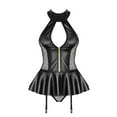 thumbnail image 2 of PU Leather Bodysuit Backless Halterneck PU Leather Lingerie for Theme Parties ANGGREK Otros, 2 of 8