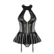 thumbnail image 4 of Lencería de Cuero PU con Cuello Halter para Mujer Negro L, 4 of 12