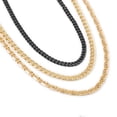 thumbnail image 2 of Cadena Triple Ametrinaa Negra Barbada Egipcia Chapa Oro 18k, 2 of 5