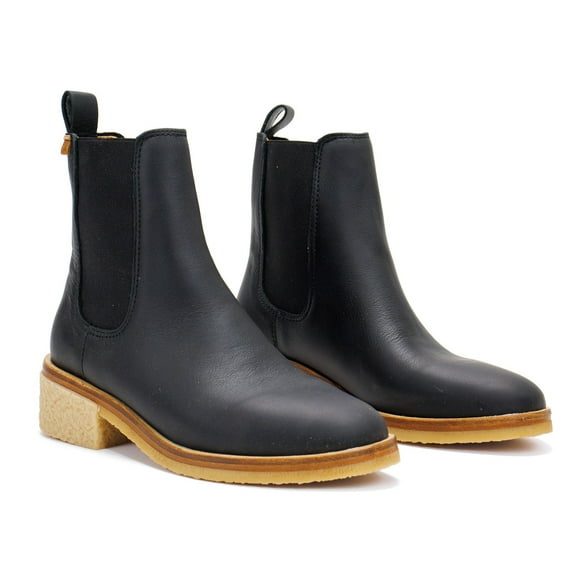 El Naturalista Women's Irati Block Heel Ankle Boot, Wax Nappa  Black,5.5 M US