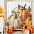 thumbnail image 4 of Shower Curtains for Bathroom-36"x72",Thanksgiving Fall Pumpkin Flower Waterproof Bath Curtain Grommet Shower Curtain Set with Hooks,Sunflower Leaves Berry Washable Bath Accessories, 4 of 8