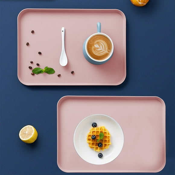 EDHITNR Rectangular Serving Tray 12.6x9.4 Inch Food Grade PVC for Fruit Tea Cup Dessert Kitchen Home Party