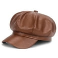 thumbnail image 2 of Happy Date Newsboy Caps for Women, Faux Leather Cabbie Painter Hat Gatsby Ivy Beret Cap, 2 of 3