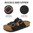 thumbnail image 4 of Ecetana Women's Cork Footbed Slide Sandals, Adjustable Double Buckle Open Toe Flat Sandals with Light Arch Support, 4 of 8