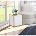 thumbnail image 2 of Meridian Furniture Glitz White Faux Marble Top End Table with Gold Metal Base, 2 of 5
