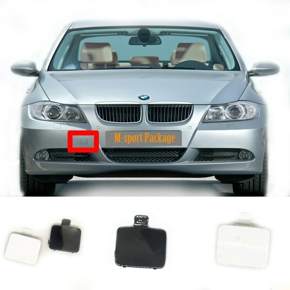 Trimla Front Tow Cover for 05-08 BMW 3 series M Sport E90 Sedan E91 Wagon fit 320i 320d 328i 325i 330i 330d 330xi 335i 2005 2006 2007 2008 Bumper Hook Eye Towing Cap 51118041133