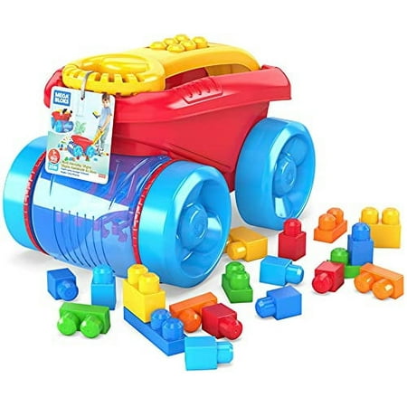Mega Bloks Block Scooping Wagon Building Set, Red