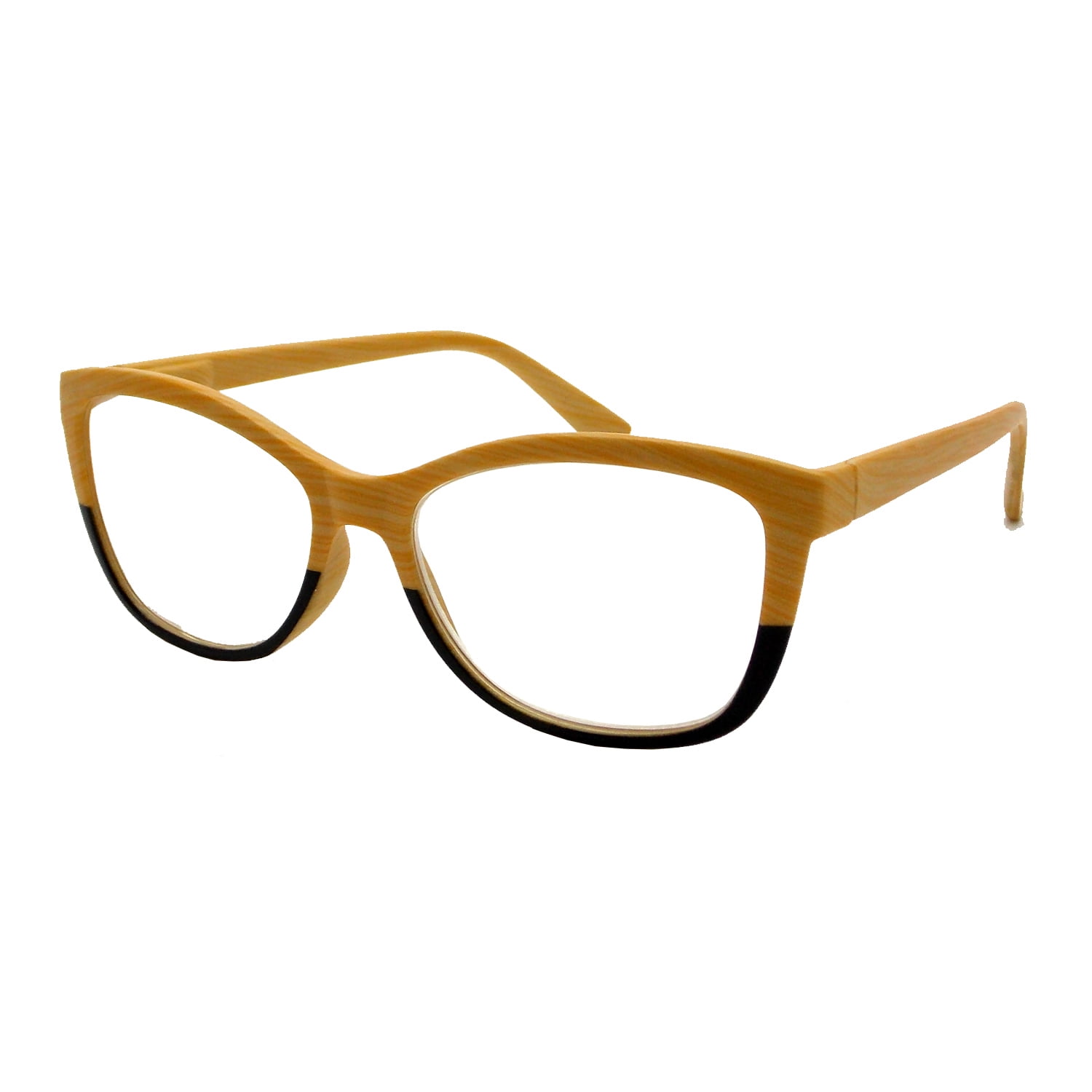 Elton John Pop Specs Reading Glasses Wood Grain Ambient 2.00, Cat Eye