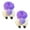 Purple, variant on 2 Pcs Women Cute Hair Ropes Cartoon Big Eyes Decor Thick High Elasticity Anti-slip Anti-break Candy Color Ponytail Holder Hair Band Hair Rings