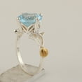 thumbnail image 3 of KIRAN FINE JEWEL Round Blue Topaz Solitaire Ring Yellow Gold Plated 925 Sterling Silver Women Gemstone Statement Jewelry Gift For Her, 3 of 5
