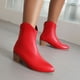 thumbnail image 5 of NECHOLOGY Botas Mujer Adulto Femenino Zapatos Botines para mujer 2023 nueva mujer coreana puntiaguda gruesa con botas occidentales de tacón botas de cuero de Color sólido de tamaño (Red, 6.5), 5 of 6