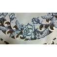 thumbnail image 2 of Doily Boutique Table Runner Embroidered with Blue Roses on Bleached White Fabric, Size 34 x 15 inches, 2 of 3