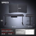 thumbnail image 3 of RESPAWN 1063 Gaming Desk with Cable Management - 63 Inch Ergonomic Full Computer Desk Mouse Pad, Sturdy Home Office Workstations, Laptop PC Console Gamer Table, Wooden Study Table for Bedroom - Black, 3 of 8