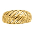 thumbnail image 5 of Solid 14k Yellow Gold Open Slash Dome Ring Band Size 7, 5 of 6