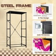thumbnail image 4 of 4 Drawer Vertical Storage Dresser Abstract Hand Drawing Psychedelic Camouflage Wavy Liquid Dye Marble with Wood Top Fabric Pull Drawers, 4 of 8