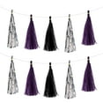 thumbnail image 1 of 15 Piezas de guirnalda de flecos púrpura oscuro, plata brillante, negra con cuerda para decoración de bodas y fiestas de cumpleaños, 1 of 7