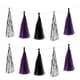 thumbnail image 1 of 15 Piezas de guirnalda de flecos púrpura oscuro, plata brillante, negra con cuerda para decoración de bodas y fiestas de cumpleaños, 1 of 7