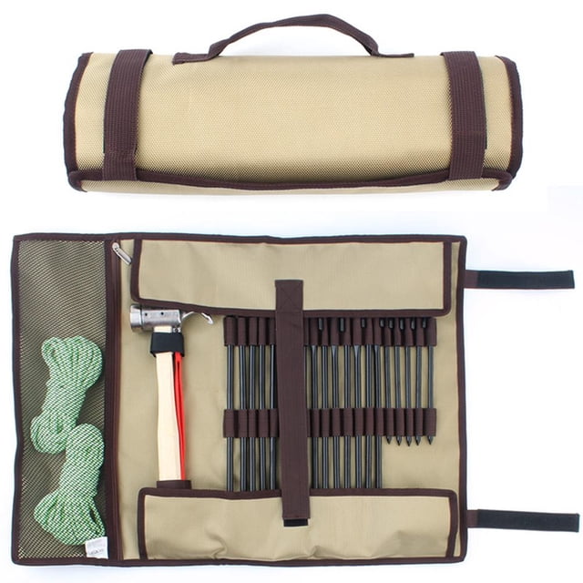 Clavos Para Acampar Al Aire Libre Kits De Herramientas Simples Bolsa De Almacenamiento De Clavos Para Campamento Estuche De Almacenamiento Portátil Con Martillo Para Clavos Methold HA046609-02