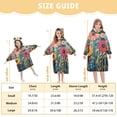 thumbnail image 4 of FORMRS Wearable Blanket Hoodie with Sleeves for Kids Cozy Flannel Sweatshirt, Orange Colorful Flowers, 4 of 7