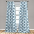 thumbnail image 5 of Ambesonne Ikat Curtains, Japanese Kimono Motifs, Pair of 28"x84", Blue Eggshell White, 5 of 5