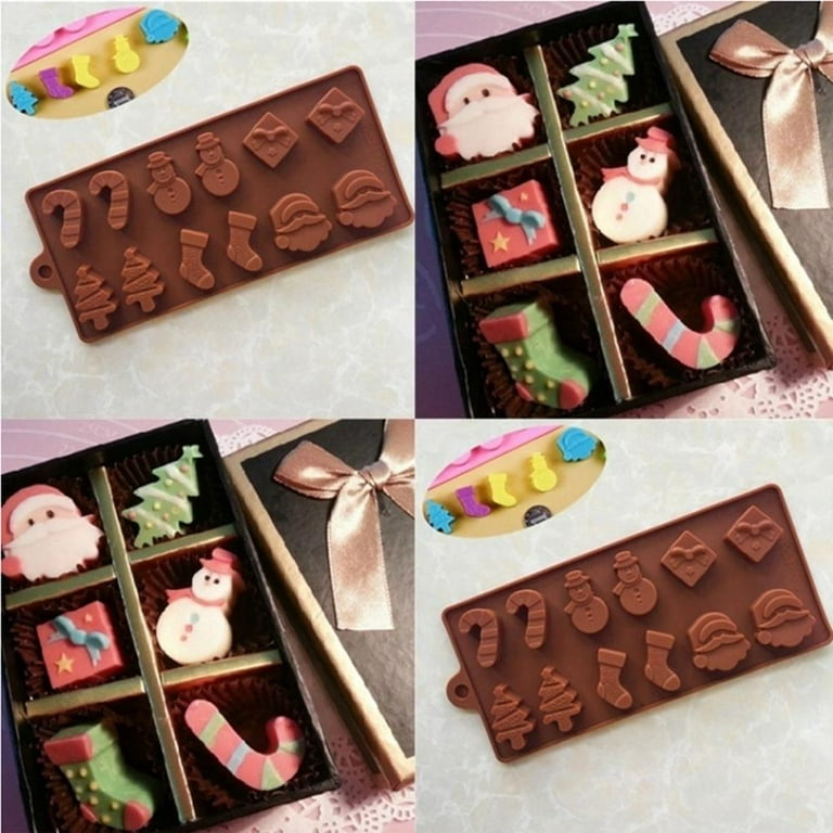 LTGICH 6 Christmas Tree Silicone Mold Cake Baking Mold Chocolate Candy Handmade Soap Ice Cube Biscuit Moulds No-Stick Christmas Baking Trays Pan