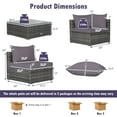 thumbnail image 3 of Gymax 7PCS Patio Rattan Sectional Sofa Set Outdoor Furniture Set w/ Grey Cushions, 3 of 10