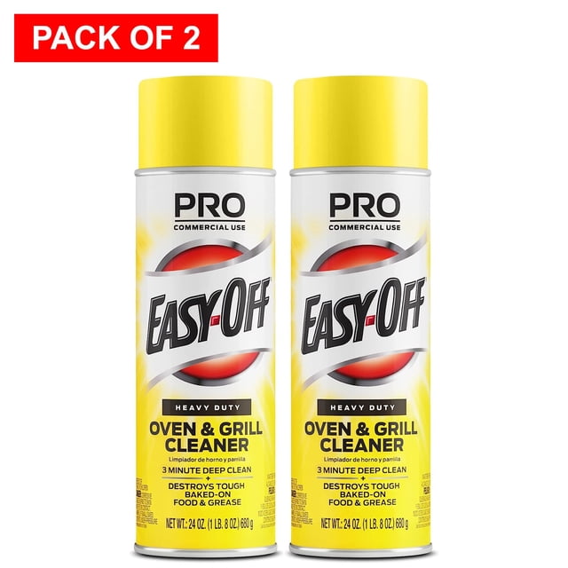 Easy-Off profesional horno y grill limpiador, 1,360.8 gram latas de (2 x 680.4 gram), Amarillo, Paquete-de-2