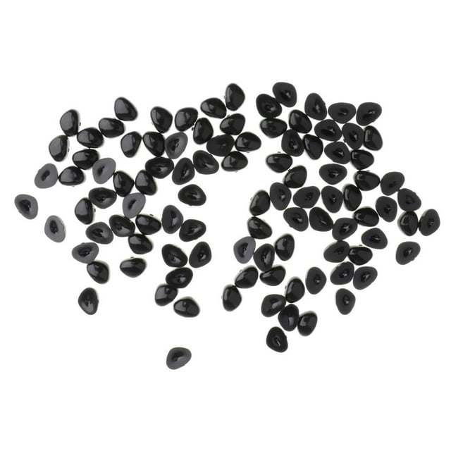 100x Nariz triangular de plástico negro para oso de peluche amigurumi muñeca de juguete animal 7x9 mm