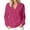 Hot Pink Sweatshirts, variant on Women's V-Neck Sweatshirts Long Sleeve 2 Button Pullover Fall Winter Kangaroo Pocket Tops with Thin Fleece Lined Pink L