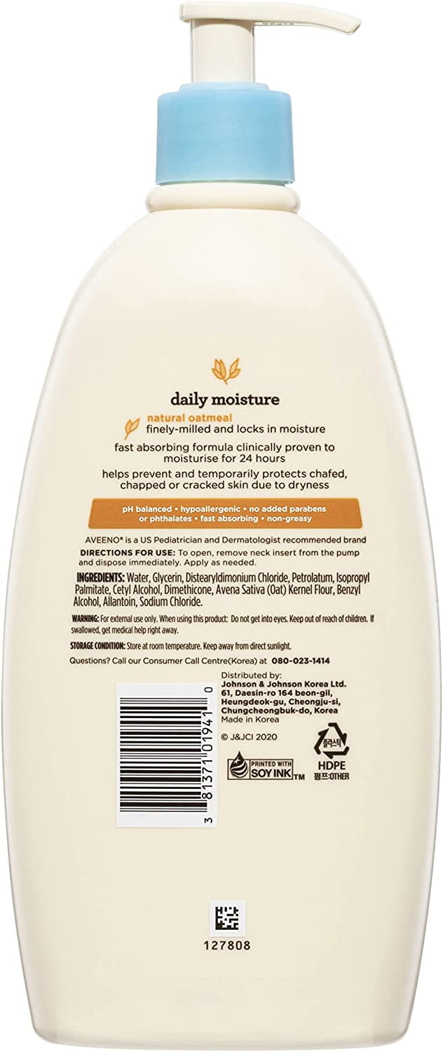 Aveeno Baby Moisturizing Lotion for Delicate Skin with Natural Colloidal Oatmeal Dimethicone, Hypoallergenic, Fr - Walmart.com