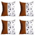 thumbnail image 2 of Mike&Co New York Decorative Vegan Faux Leather Throw Pillows Set of 4 Brown 17x17, 2 of 6