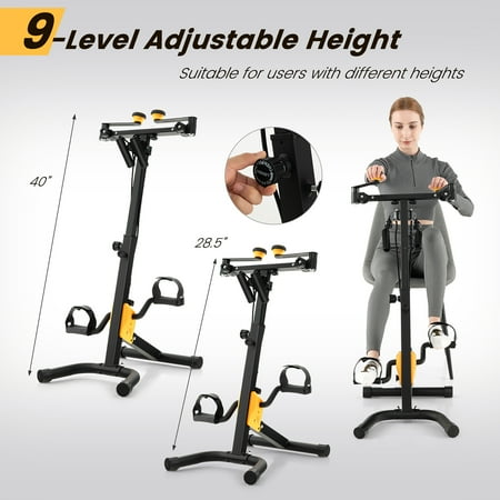 Costway - Folding Pedal Exercise Bike with Adjustable Resistance Full body Home Rehab Machine - Black/Yellow