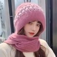 thumbnail image 6 of Tnobhg Women Winter Warm Hat Knitted Beanie Super Soft Windproof Solid Color Neck Warmer Thicken Lady Winter Hat Scarf, 6 of 7