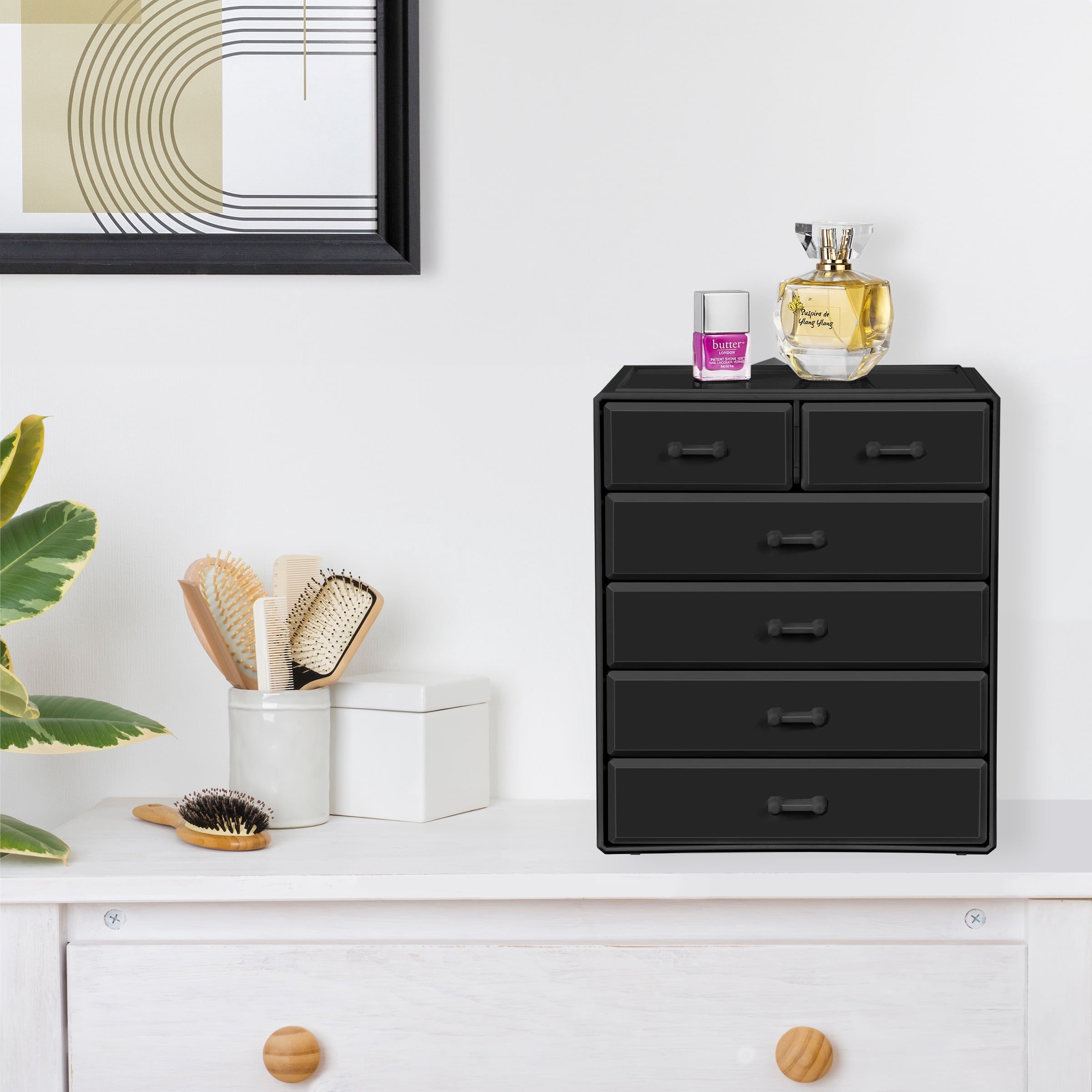 Sorbus Acrylic Makeup Organizer - Organization and Storage Case for Cosmetics Make Up & Jewelry - Large Makeup Organizer for Vanity, Bathroom, College Dorm, Closet, Desk (4 Large, 2 Small Drawers)