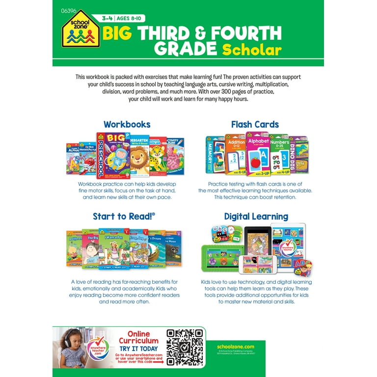 SCHOOL ZONE BIG SECOND/THIRD GRADE（2冊） School Zone Big Second Grade Workbook: 320 Spiral-Bound
