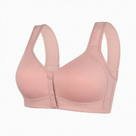 TOWED22 Daisy Bra for Seniors Front Closure，Comfortable Front Closure Button Cotton Sleep Bras for Older Women No Underwire(B,48)