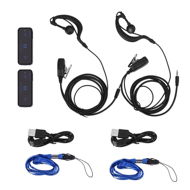 Mini Walkie Talkie Transceptor De Radio Bidireccional Y Auricular Alimentado Por Usb 2 Uds 400-470Mhz Kearding EL007893-00