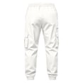 thumbnail image 6 of Cargo Sweatpants for Men with Cuffed Hem Elastic Waist with Button Trousers Loose Fit Casual Jogger Outdoor Pants, 6 of 7